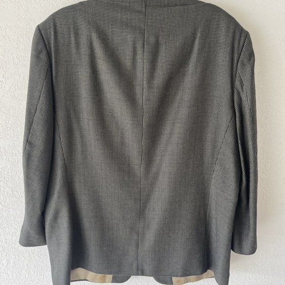 Oscar de la Renta 44S Brown check Plaid Suit Blazer Sports Jacket 3 Button Wool - Picture 5 of 13